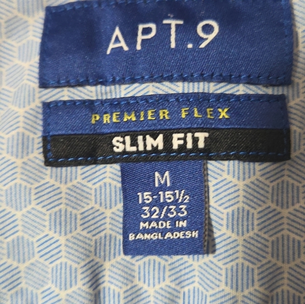 APT 9 Mens Dress Shirt Size Medium Blue - Picture 4 of 6